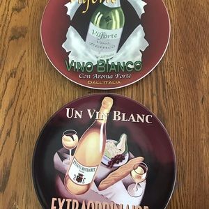 Two 8” Pottery Barn Wine Bar Plates